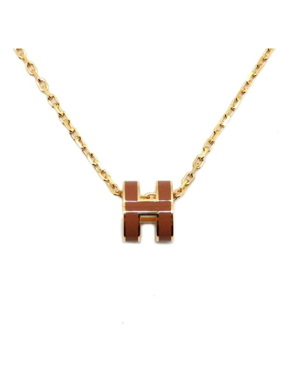 Hermes Necklace Mini Pop H Rocabar New Gold Yellow H Logo Pendant